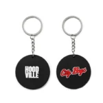 2453-1-Черный круглый брелок из ПВХ с логотипом на заказ