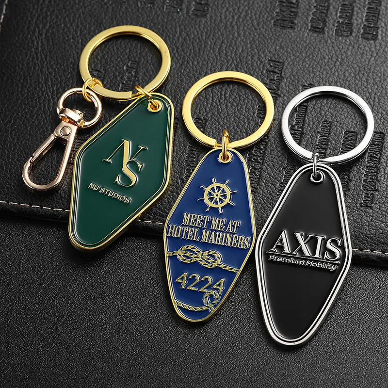 2338-5-Portachiavi per hotel con diamante dipinto d'oro