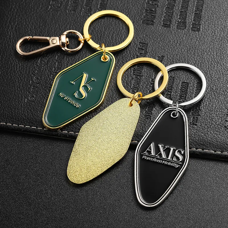 2338-6-Portachiavi per hotel con diamante dipinto d'oro