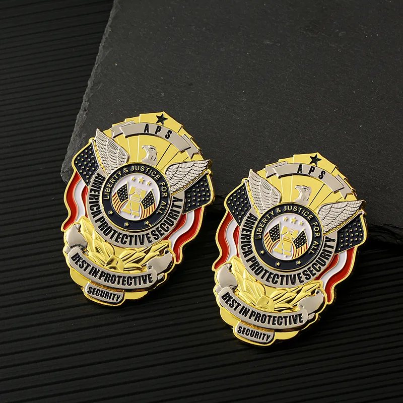 5851-1-Двухцветный правительственный значок с гальваническим покрытием мягкой эмалью