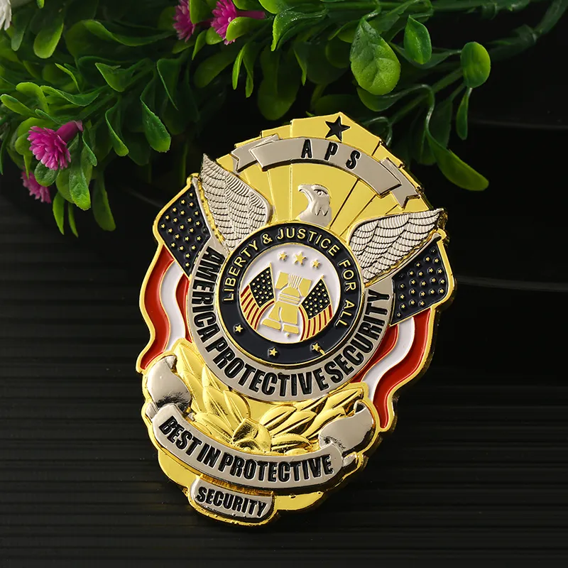 5851-4-Двухцветный правительственный значок с гальваническим покрытием мягкой эмалью