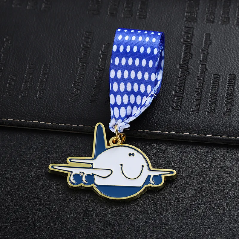 1348-5-Médaille silhouette d'avion en dessin animé pour enfants