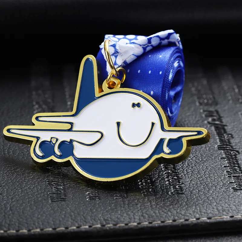 1348-7-Médaille silhouette d'avion en dessin animé pour enfants