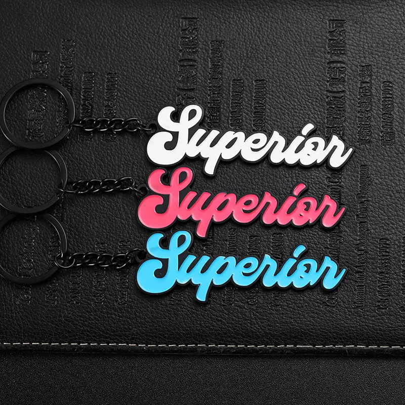 2323-6-Монохромная мягкая эмаль брелок для букв