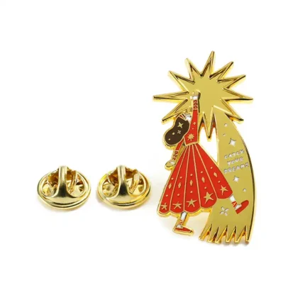 1606-2- Girl and Tree Gold Badge