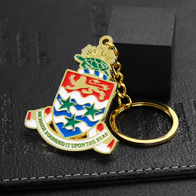 2337-7-Portachiavi con testo irregolare dipinto in oro