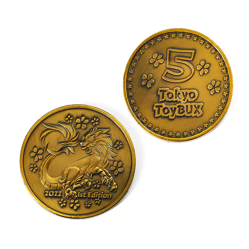 2511-2-Tokyo Toy Bus Antique Gold Commemorative Coin, Japan