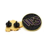 1522-2-可爱骷髅金色硬珐琅徽章