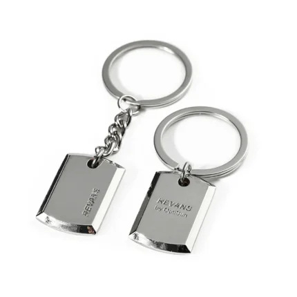2358-3-Stainless steel engraved silver keychain