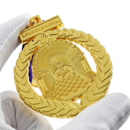 5702-4-Purple-black woven ribbon with golden hollowed-out commemor